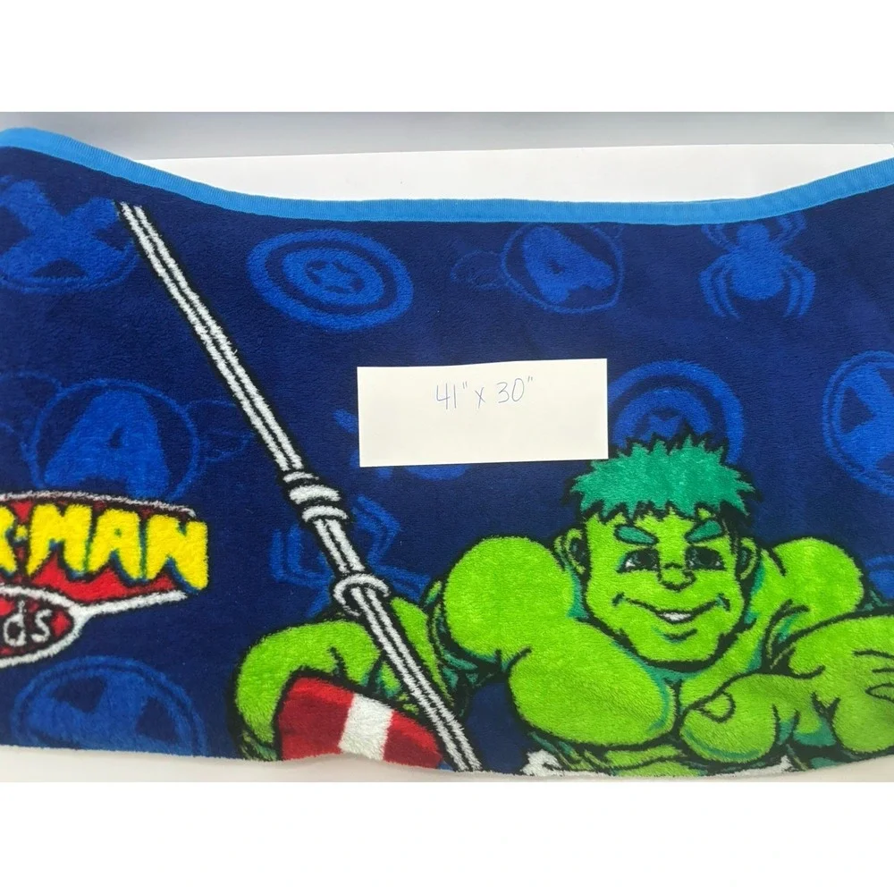 Vintage Spiderman & Friends Marvel Super Hero Kids Fleece Blanket 41 X 30 SOFT
